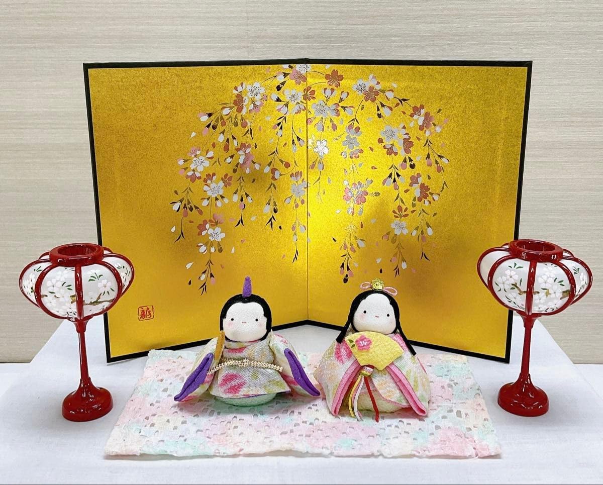 【真筆】ミニ掛け軸　桃香の雛◆金武蘇春 (新品) 新作 伝統的工芸品 三世・金林真多呂作 来未-KURUMI-シリーズ